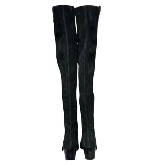NWOB-Michael Kors Harlow Black Suede Pointed Toe Over-The-Knee Boots Size 6 - Picture 6 of 7